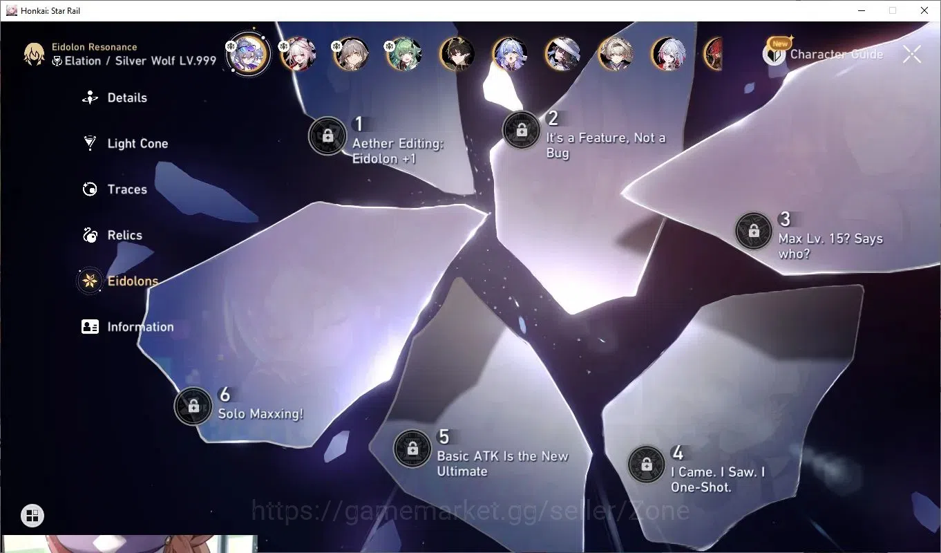 Honkai Star Rail Accounts End Game ASIA|TL45|15x L80 5-star incl Silver Wolf E1+Sig, Sparkle+Sig, Huohuo+Sig, Acheron+Sig 10