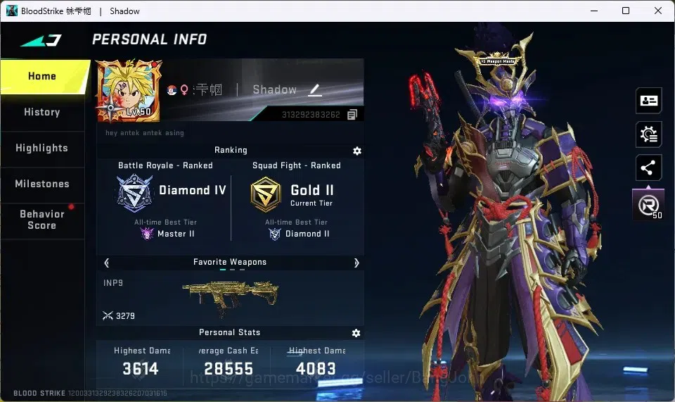 Blood Strike Accounts ASIA | 1 Eternal Striker Zero-Odashadow|4 7DS,2EVA image 1