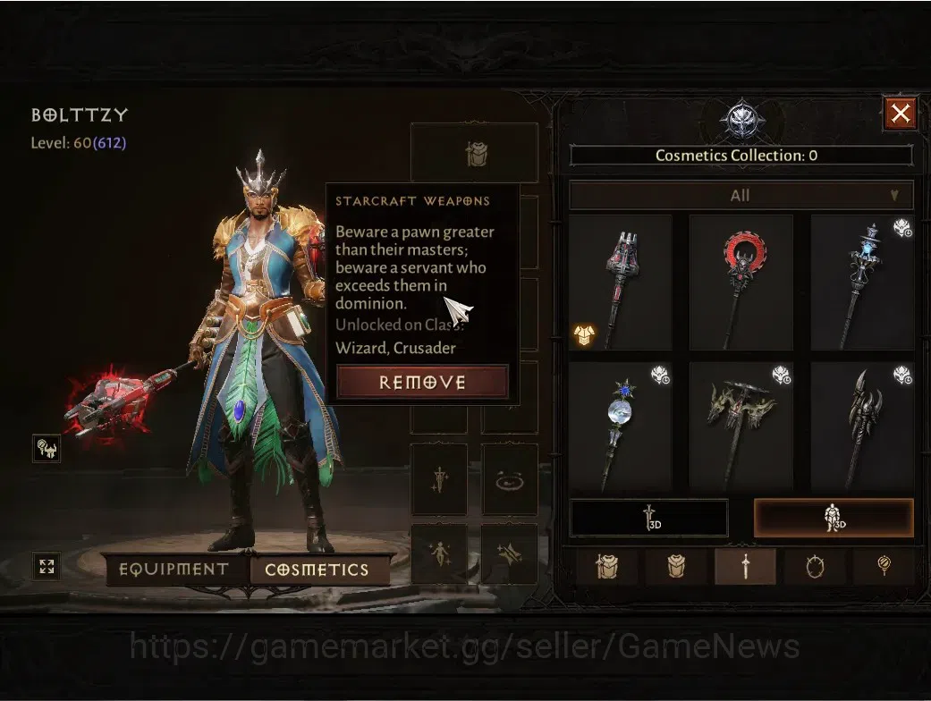 Diablo Immortal Accounts SA-Izual|CS ON|Lv60 (612)|Wizard|CR 37135|Reso 480 image 10