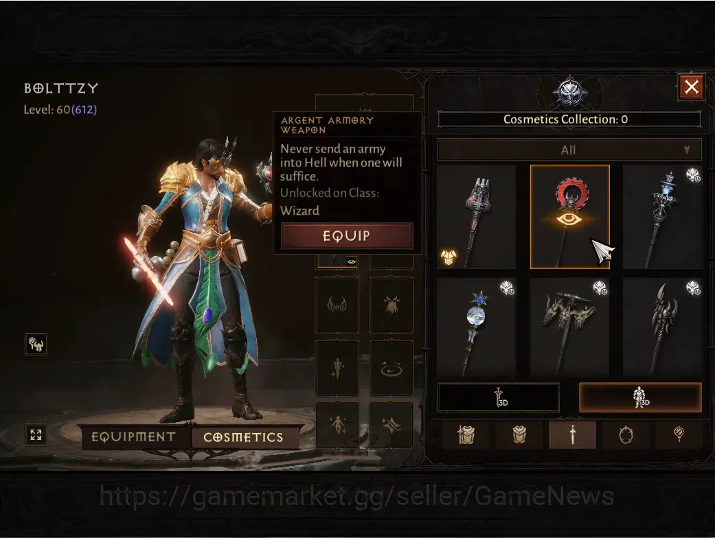 Diablo Immortal Accounts SA-Izual|CS ON|Lv60 (612)|Wizard|CR 37135|Reso 480 image 11