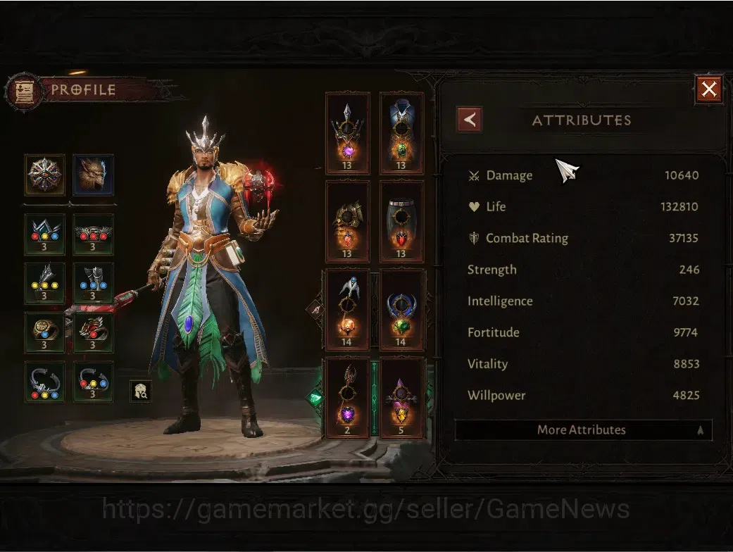 Diablo Immortal Accounts SA-Izual|CS ON|Lv60 (612)|Wizard|CR 37135|Reso 480 image 5