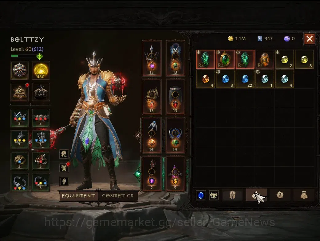 Diablo Immortal Accounts SA-Izual|CS ON|Lv60 (612)|Wizard|CR 37135|Reso 480 image 8