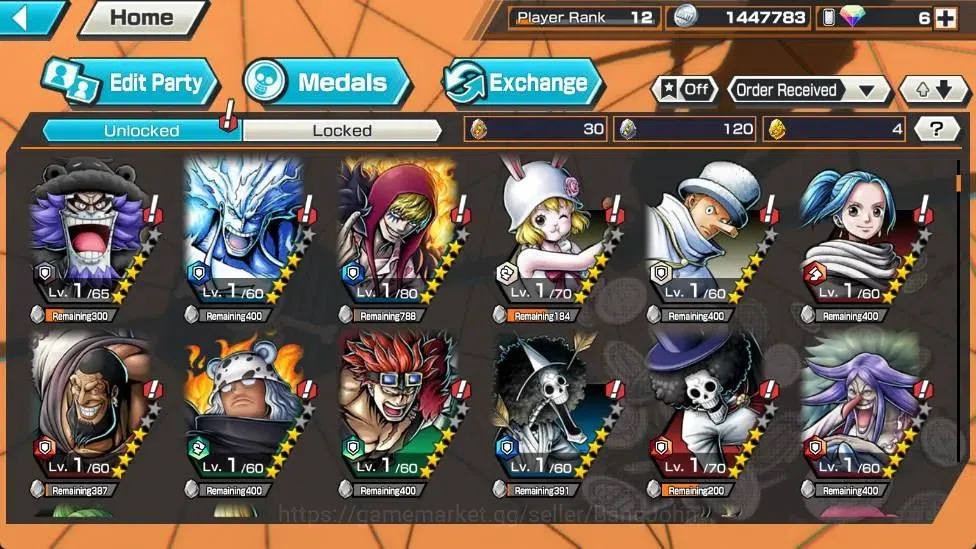 One Piece Bounty Rush Accounts Global |EX 6|PR 12|Gol D. Roger Max,Zoro & Sanji M image 5
