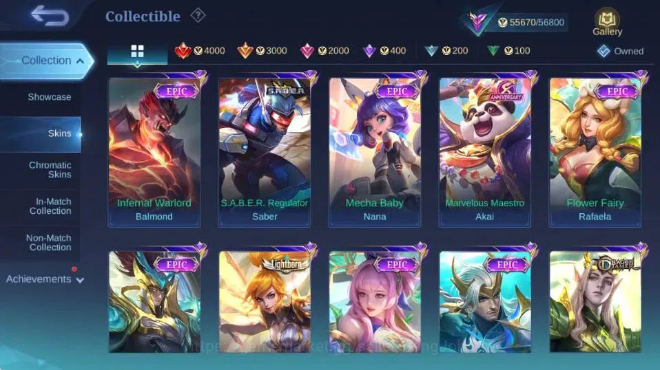 Mobile Legends: Bang Bang Accounts Collector Global|Skin 232|Renowned|Transformers Roger,STAR Hayabusa,Collector Natalia+Yi 7