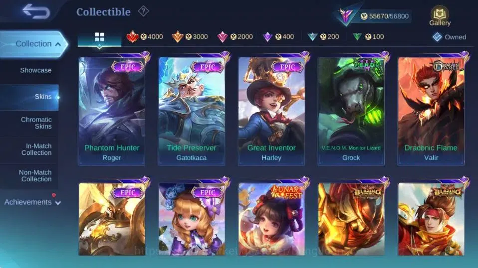 Mobile Legends: Bang Bang Accounts Collector Global|Skin 232|Renowned|Transformers Roger,STAR Hayabusa,Collector Natalia+Yi 9