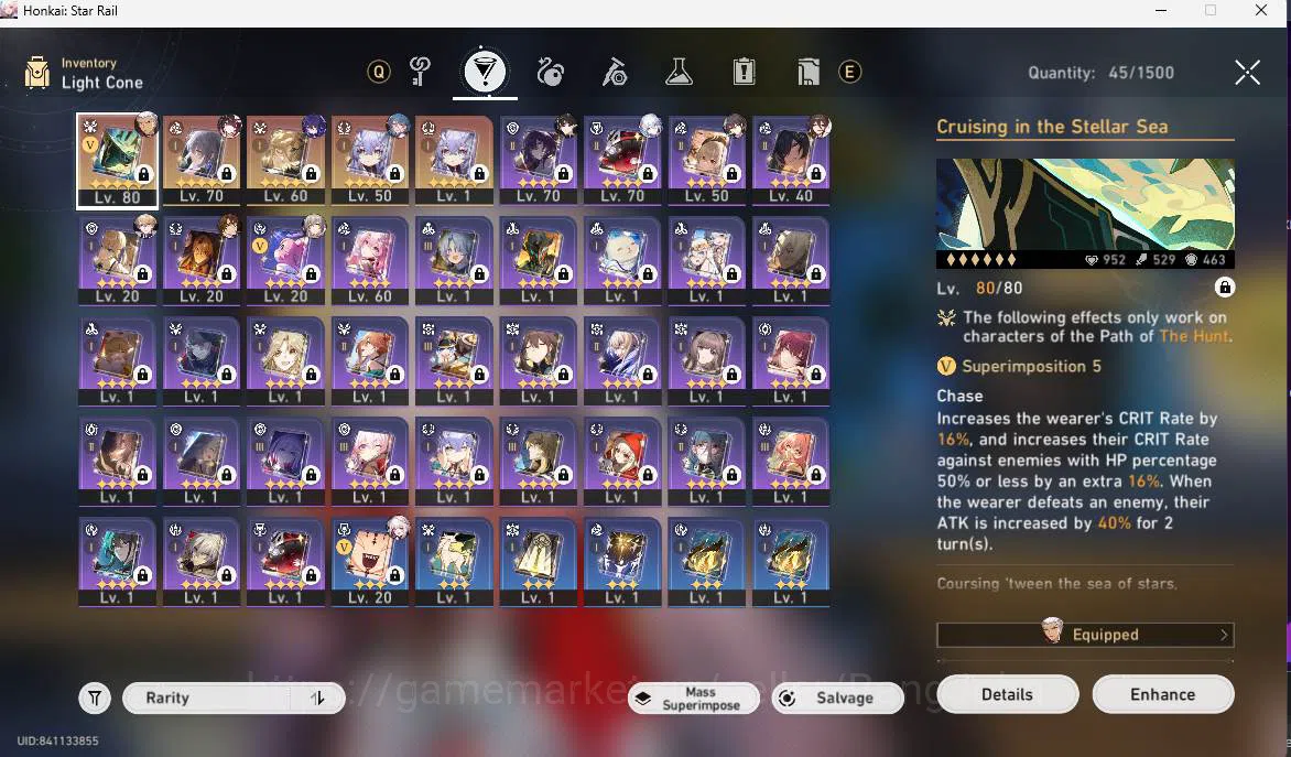 Honkai Star Rail Accounts ASIA|TL 62|Sparxie Prem Team|7 limit|Yao Guang E4, image 4