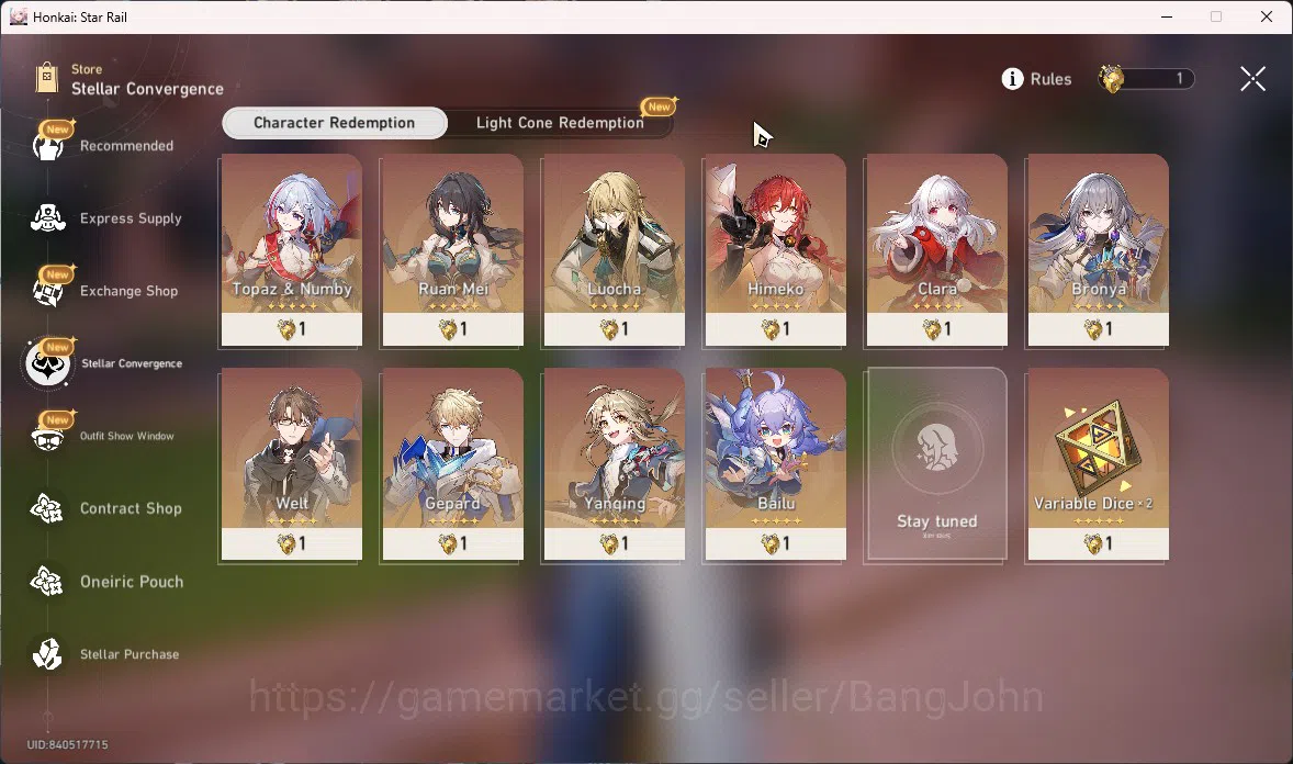 Honkai Star Rail Accounts ASIA|TL 67|7 Limit|Yao Guang,Sunday,Saber,Etc|GCS  image 6