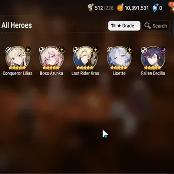 Epic Seven Accounts Starter GLOBAL UnVerif|New Era|5 ML (Lisette,B Arunka,F Cecilia,Etc)+Estelle,A Ludwig,Etc|820MM+61K