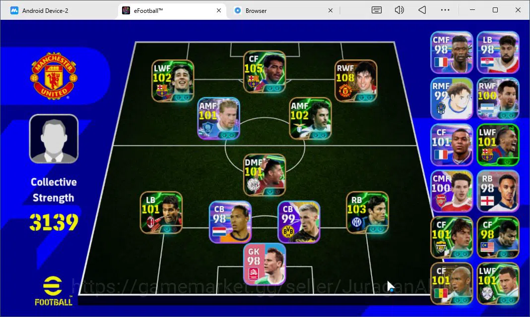 Mobile|GeorgeBest Momentum Dribbling,Romario PhenomFinish,KevinDeBruyne PhenomPass,Rijkaard VisionaryPass,Etc|TakeEmail|(EF1176) eFootball Mid-Tier Mobile|GeorgeBest Momentum Dribbling,Romario Pheno image 1