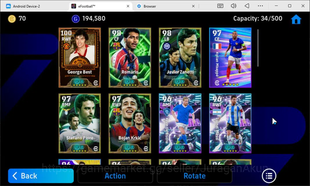 eFootball Accounts Mid-Tier Mobile|GeorgeBest Momentum Dribbling,Romario PhenomFinish,KevinDeBruyne PhenomPass,Rijkaard 3