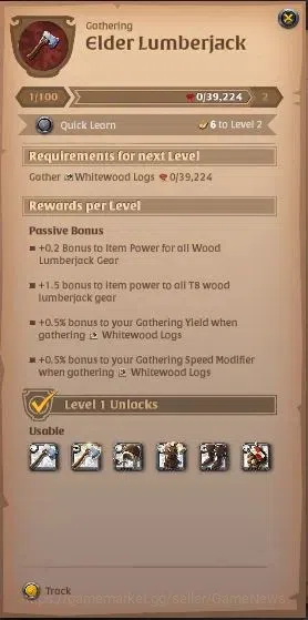 Albion Online Accounts ASIA | 2,61M Total Fame - 7,52M Silver | T8 Lumber image 3