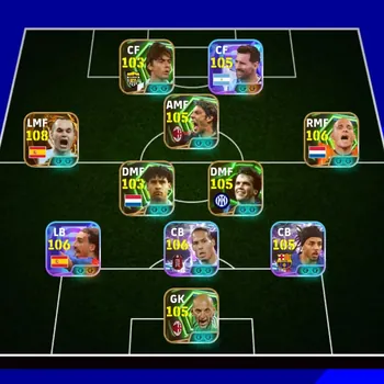 eFootball Accounts Mid-Tier #E FLASH SALE || Ovr 3245++ Messi Blitz X Inesta X Snijder X Rui Costa X Van Dijk X Konde X