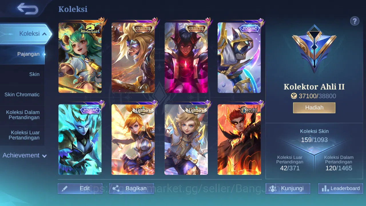 Mobile Legends: Bang Bang Accounts Hero 85 | Skin 159 | Collector Dyrroth+Badang, Mis image 12