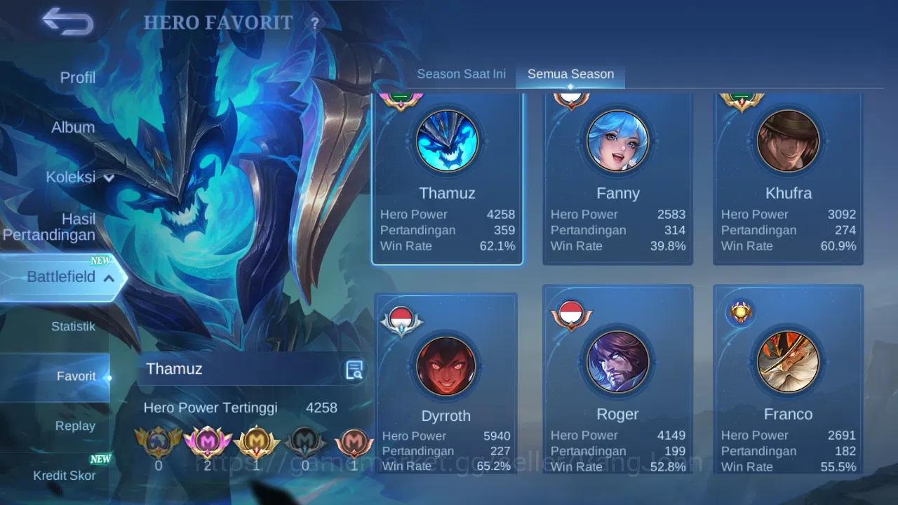 Mobile Legends: Bang Bang Accounts Hero 85 | Skin 159 | Collector Dyrroth+Badang, Mis image 17