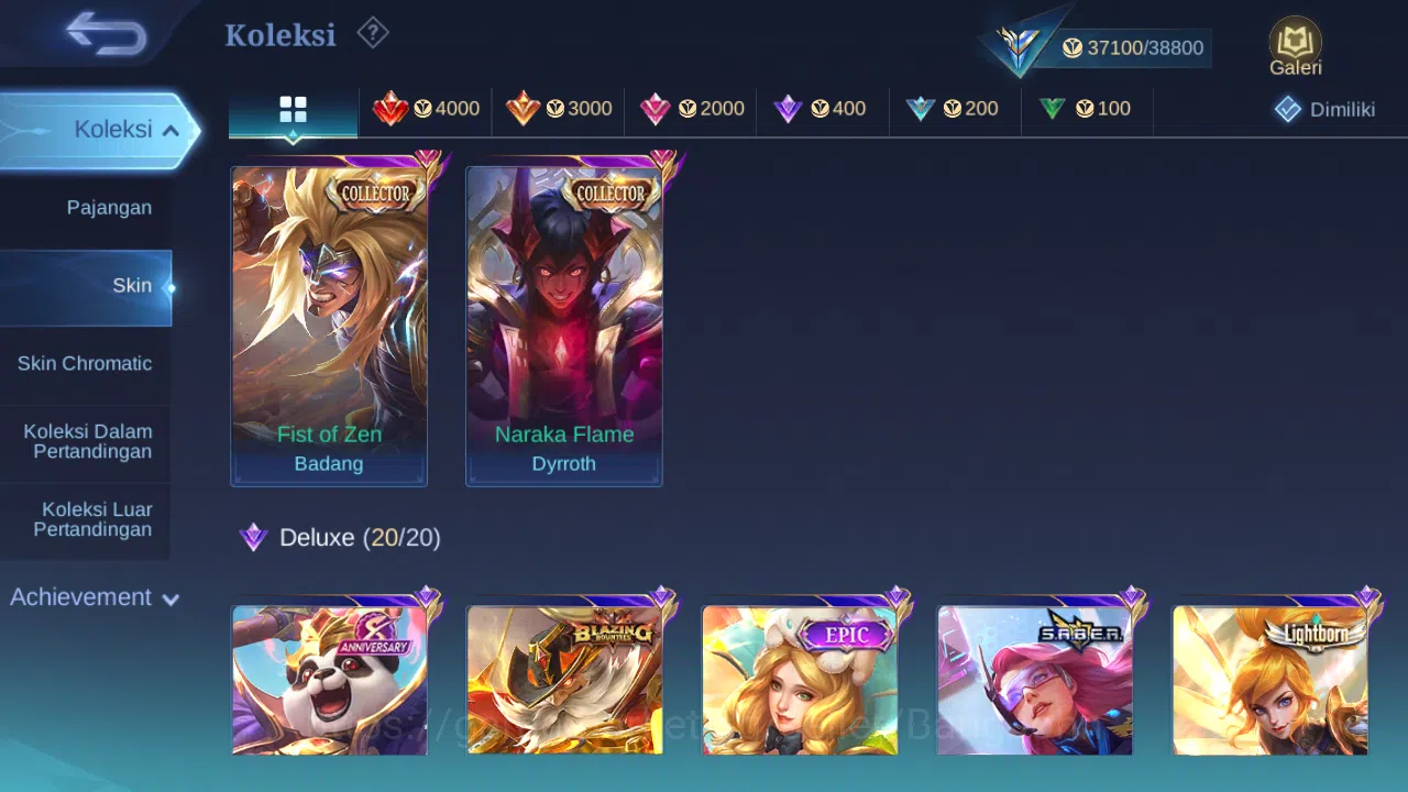 Mobile Legends: Bang Bang Accounts Hero 85 | Skin 159 | Collector Dyrroth+Badang, Mis image 3