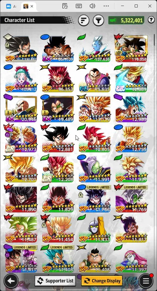 Dragon Ball Legends Accounts Global | Lvl 156|5.3M Total Power|227 CC|1 UL|2 LR image 11