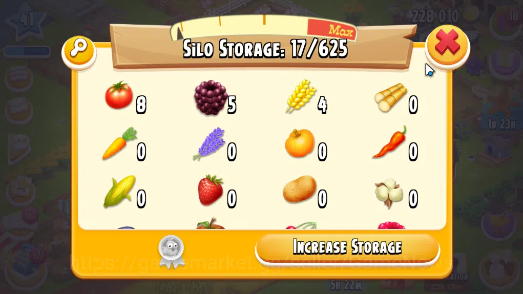 Hay Day Accounts Level 41 | Barn Storage 1100 + Silo Storage 625 | 228k Coins, 29 Diamonds |CN ON|Log Supercell ID|Take 8