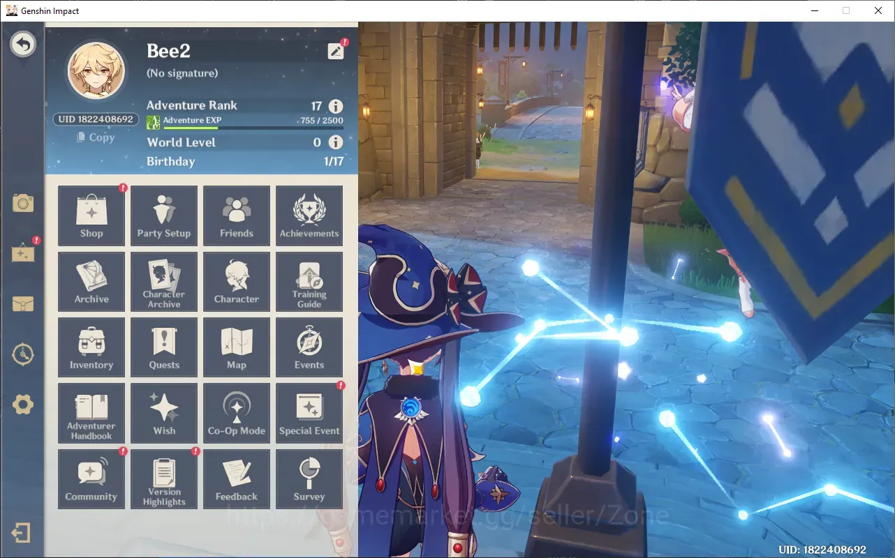 Genshin Impact Accounts Starter ASIA|AR 17|Fresh Starter 1 Limited (Vesna), Mona|MC Aether|Low Explore|TakeMail(GI1683Z) 1