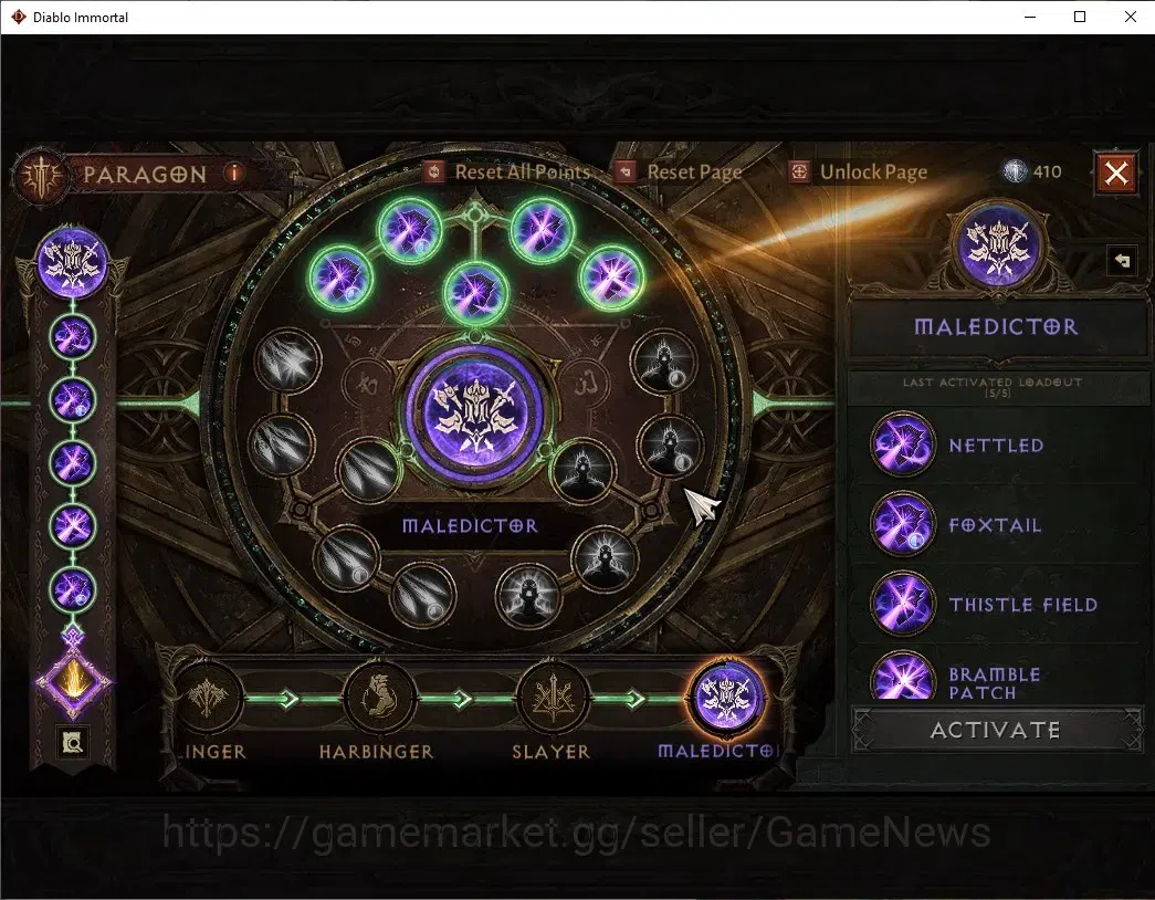 Diablo Immortal Accounts High-End SA - Malah|CS ON|Lv60(650)|Necromancer|CR 38484|Reso 510|Paragon Maledictor|Inferno 11