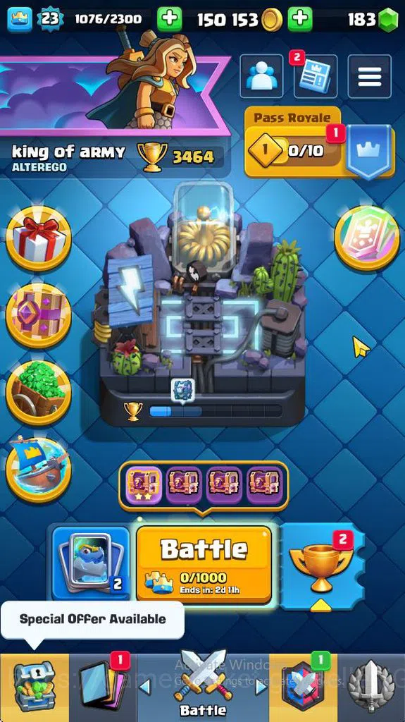 Clash Royale Accounts Lvl 23| Trophy 3464 | KTL 9 | Card 74 |2 EVO, 3 Le image 1