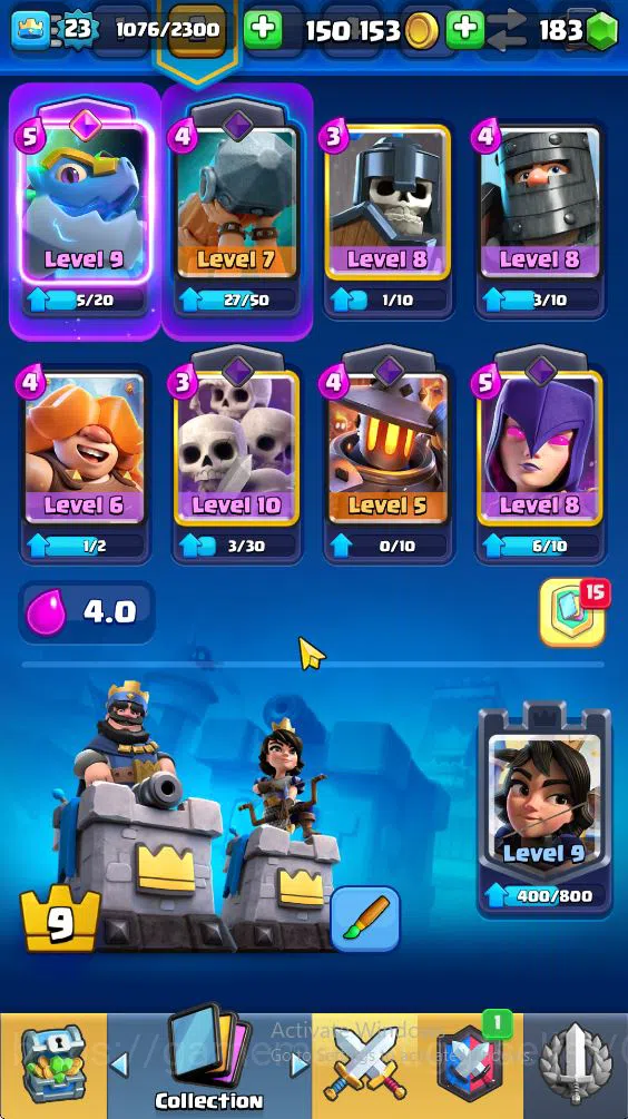 Clash Royale Accounts Lvl 23| Trophy 3464 | KTL 9 | Card 74 |2 EVO, 3 Le image 2