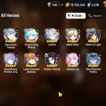 Epic Seven Accounts High-End Global Unverif|10 ML+Haru (Lisette,H Lua,SP Politis,LC Bellona,A Vilderd,Ruele oL,M