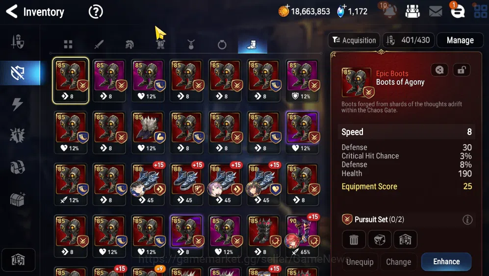 Epic Seven Accounts END GAME ASIA Verif|21/26 Collab Hero|34 ML(Boss A image 17