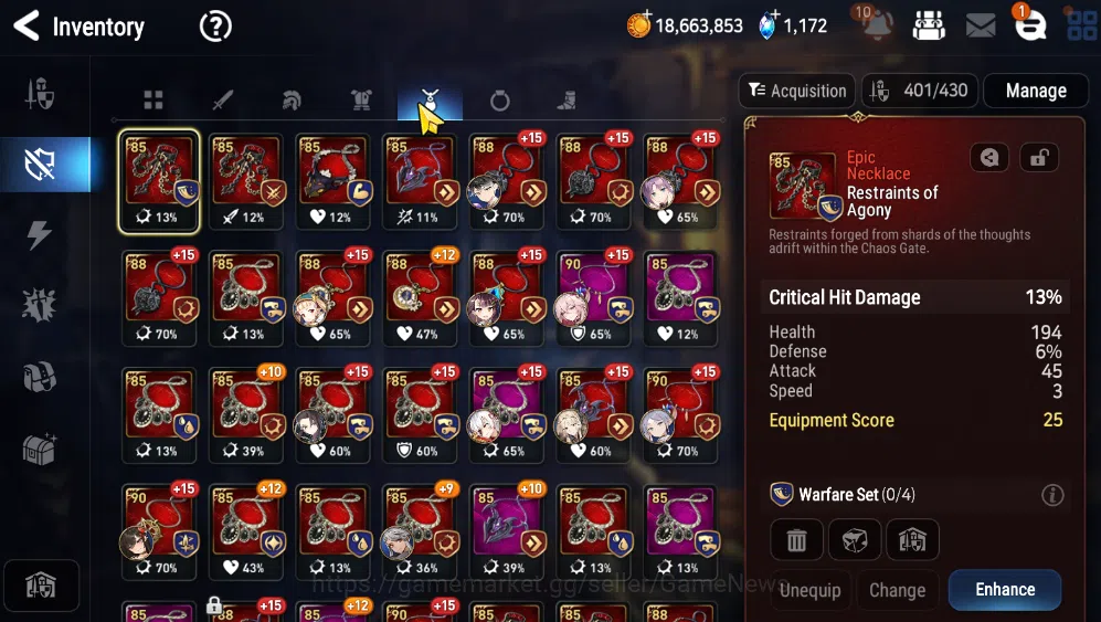 Epic Seven Accounts END GAME ASIA Verif|21/26 Collab Hero|34 ML(Boss A image 19