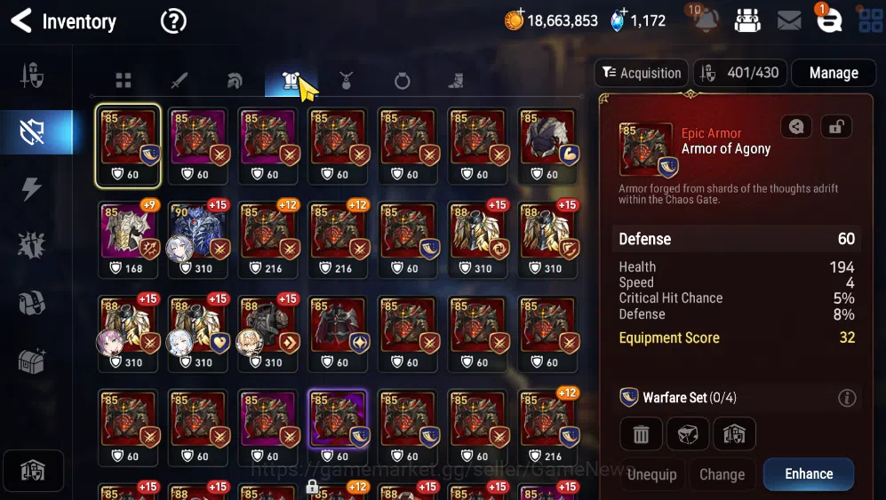 Epic Seven Accounts END GAME ASIA Verif|21/26 Collab Hero|34 ML(Boss A image 20