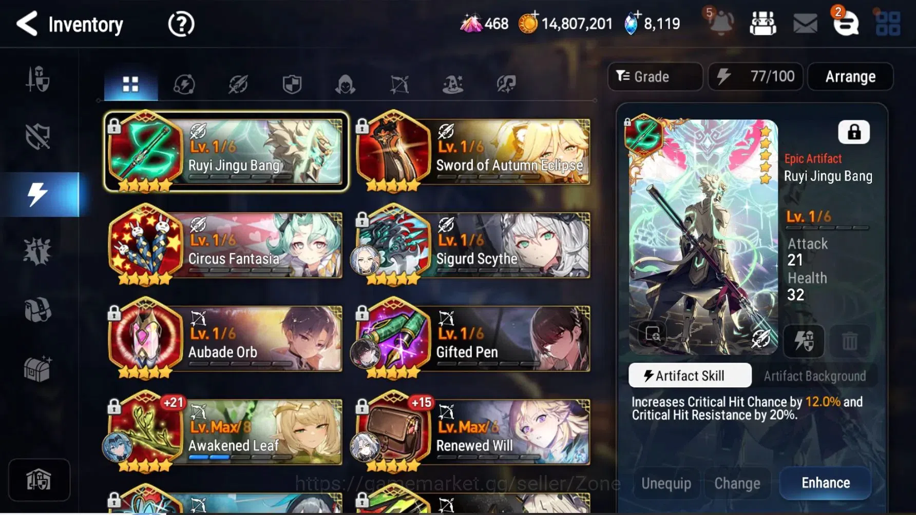 Epic Seven Accounts High-End Global|19 ML(LOTScales,R&L,SPPolitis,LC Bellona,Arbiter Vildred,Etc.)|PoH ON|SS 8.1K|985 MM|32 19