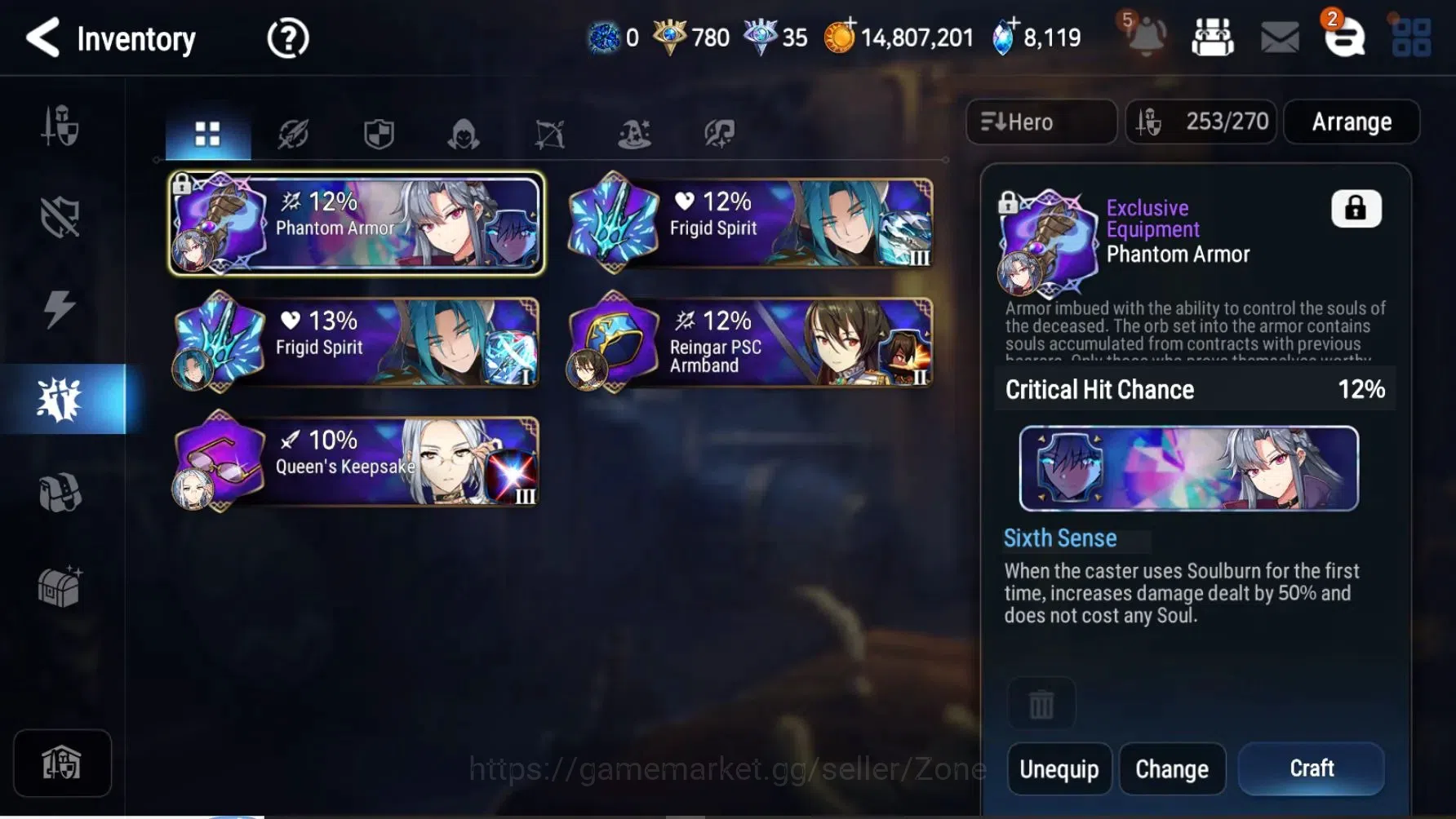 Epic Seven Accounts High-End Global|19 ML(LOTScales,R&L,SPPolitis,LC Bellona,Arbiter Vildred,Etc.)|PoH ON|SS 8.1K|985 MM|32 20