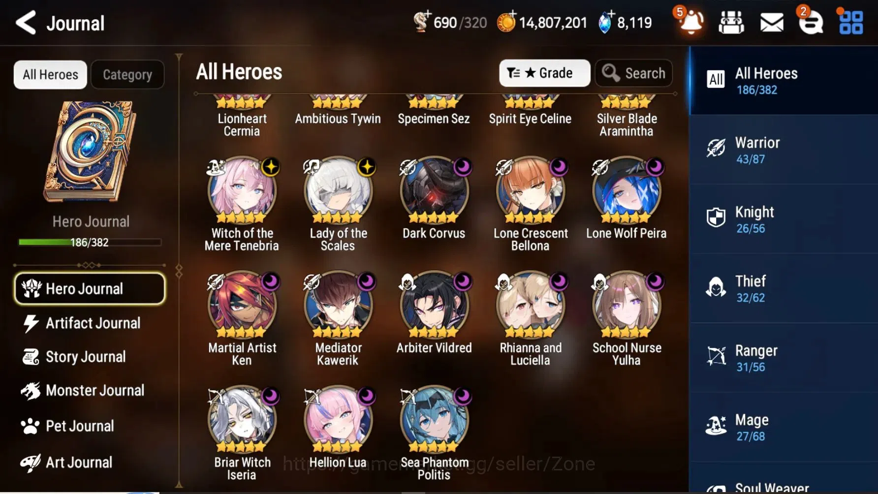 Epic Seven Accounts High-End Global|19 ML(LOTScales,R&L,SPPolitis,LC Bellona,Arbiter Vildred,Etc.)|PoH ON|SS 8.1K|985 MM|32 6