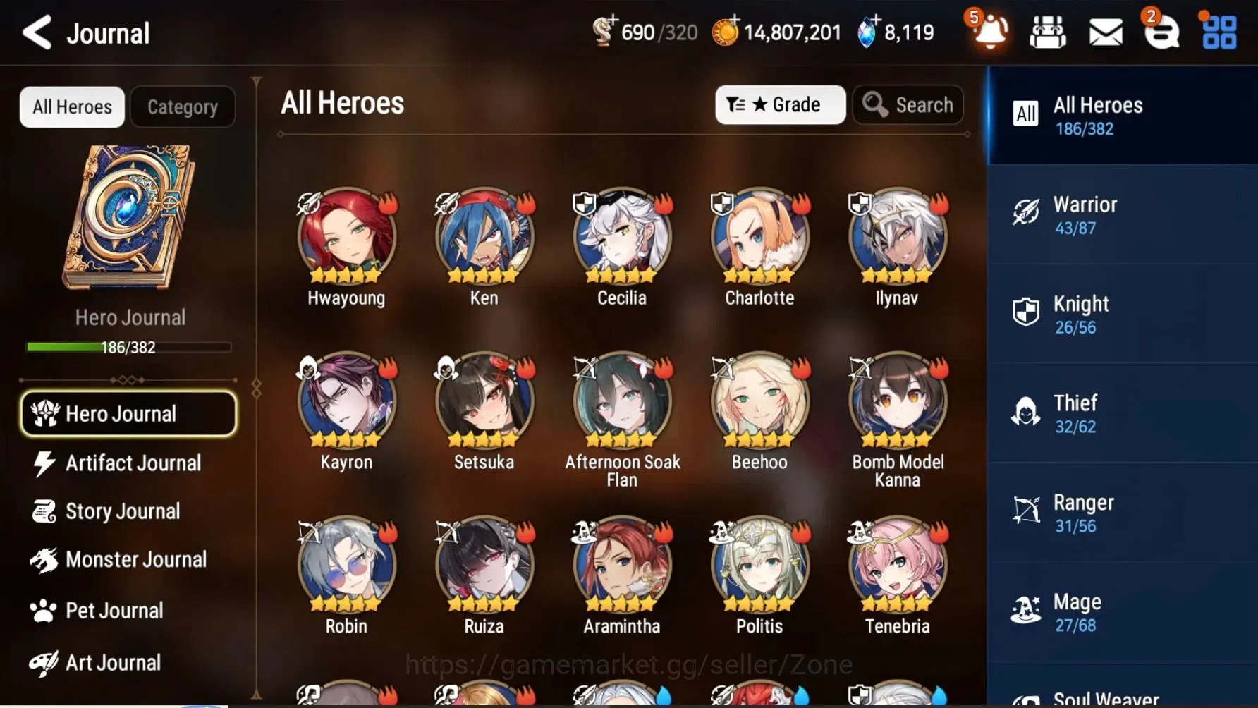 Epic Seven Accounts High-End Global|19 ML(LOTScales,R&L,SPPolitis,LC Bellona,Arbiter Vildred,Etc.)|PoH ON|SS 8.1K|985 MM|32 7
