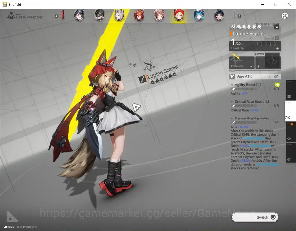 Arknights: Endfield Accounts ASIA|Lv53|Ready Gacha Oro 15K|9SSR(5Limit)+14*6WEP image 6