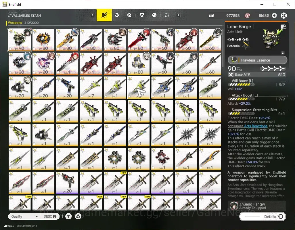 Arknights: Endfield Accounts ASIA|Lv53|Ready Gacha Oro 15K|9SSR(5Limit)+14*6WEP image 9