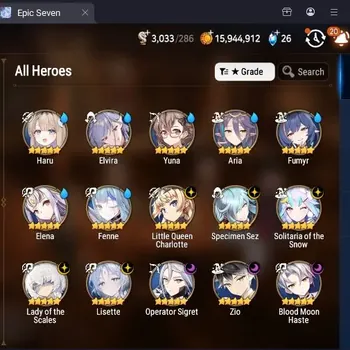 Epic Seven Accounts High-End Globval Unverif|8ML(Zio,LOTScales,LQC,OSigret,SSSez,Lisette Etc)|PoH+Bless ON|Theater