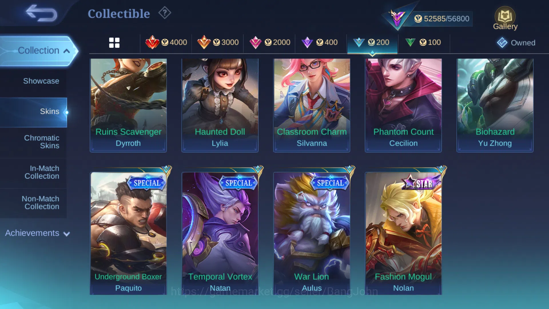 Mobile Legends: Bang Bang Accounts hero 131 | Skin 214 | Emblem Max | Collector Badan image 11