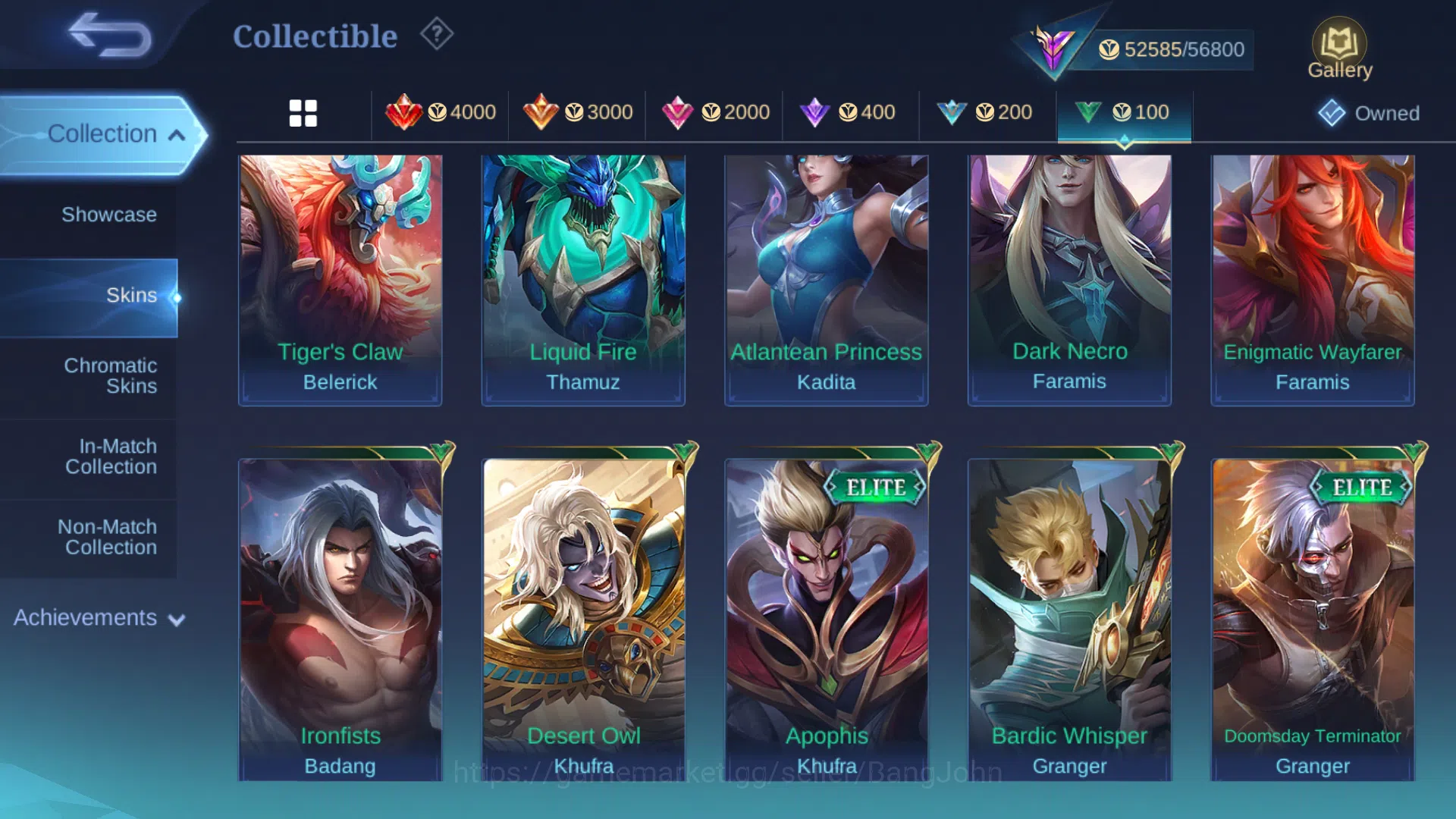 Mobile Legends: Bang Bang Accounts hero 131 | Skin 214 | Emblem Max | Collector Badan image 16
