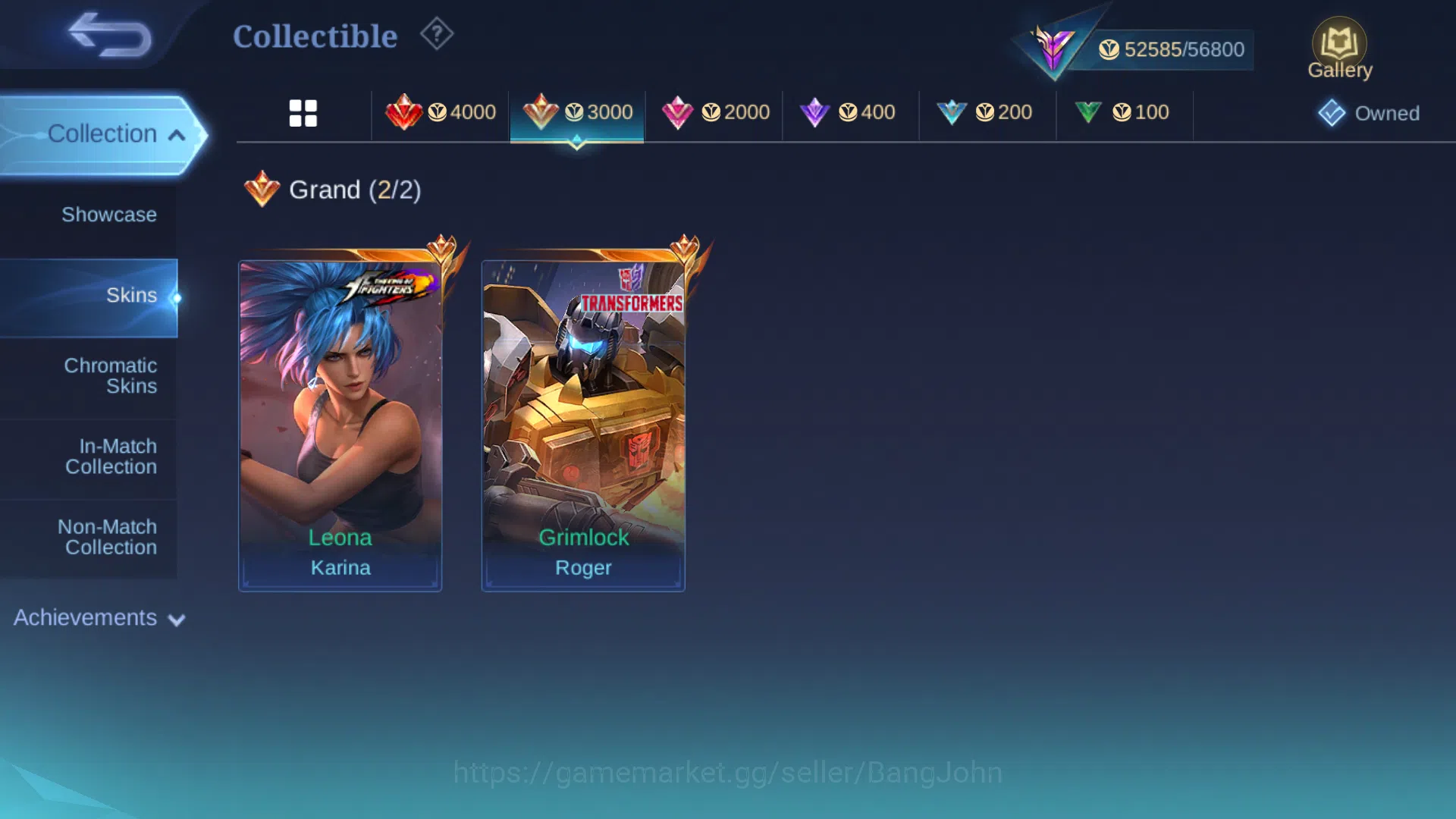 Mobile Legends: Bang Bang Accounts hero 131 | Skin 214 | Emblem Max | Collector Badan image 3