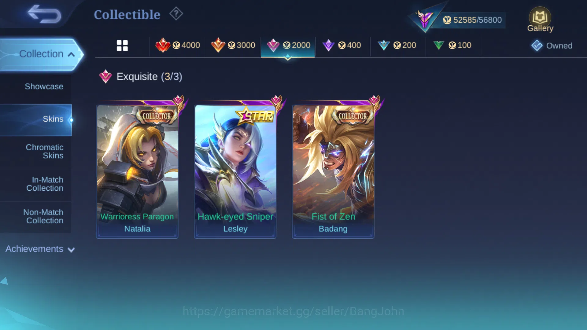 Mobile Legends: Bang Bang Accounts hero 131 | Skin 214 | Emblem Max | Collector Badan image 4