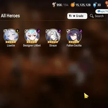 Epic Seven Accounts High-End GLOBAL UnVerif|New Era|4 ML(Lisete,Dlilibet,Straze,Etc)+Estele,Vildred,Landy,Etc|Poh ON|Abys F