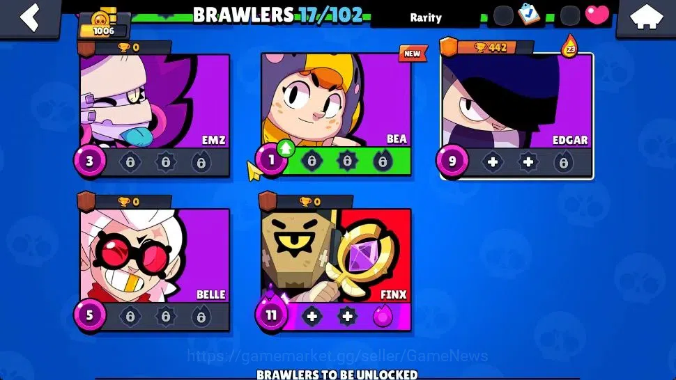 Brawl Stars Accounts 1006 Trophy | 17 Brawlers 2 Max Lv [Shelly, Finx] | 1 Mythic 1 Epic Skin [Doctor Edgar] | CN ON | Lv33 9