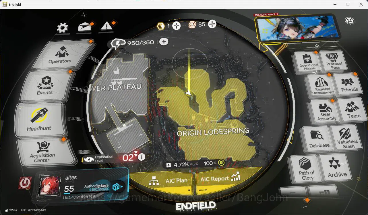 Arknights: Endfield Accounts ASIA | MID GAME | Laevatain P1 +Sign | Gilberta +  image 2