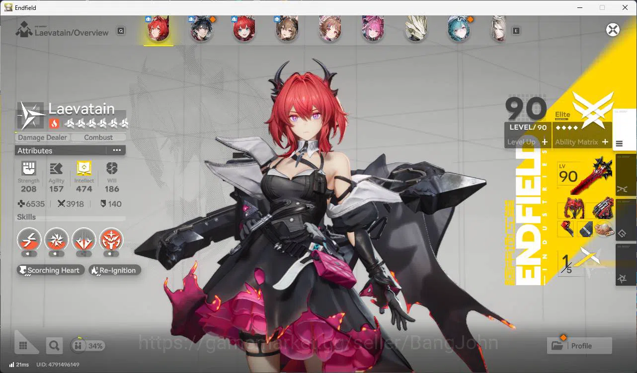Arknights: Endfield Accounts ASIA | MID GAME | Laevatain P1 +Sign | Gilberta +  image 6