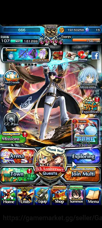 Grand Summoners Accounts Global|Rank 107|20 Ascend+8 TW|[Roy,Inumuta,S Miyu image 1