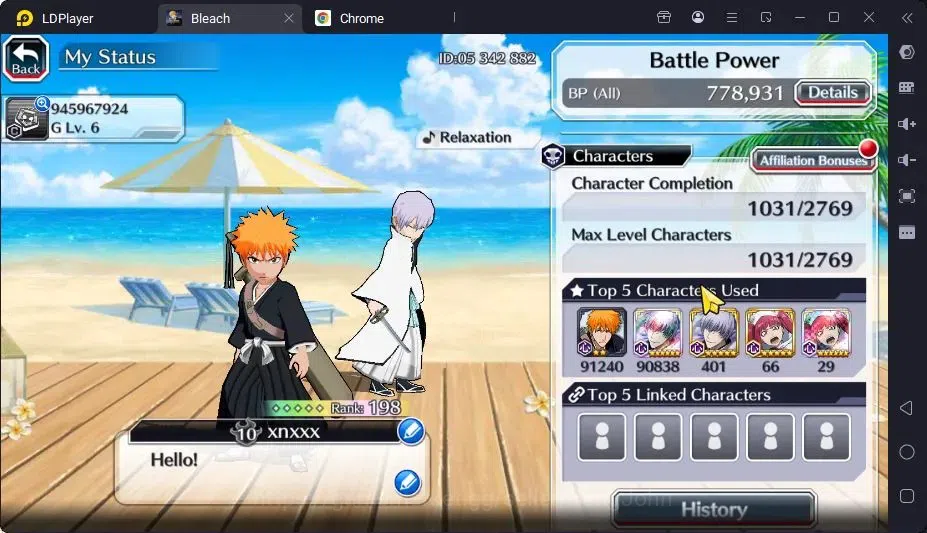 Bleach: Brave Souls Accounts Mid-Tier GLOBAL |55K ORB+MidGame|IchigoDreamTeam,YukioTYBW26,RirukaTYBW26,Rangiku 3