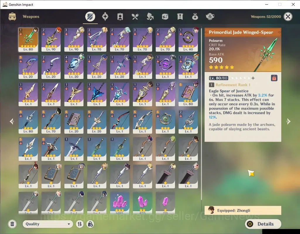 Genshin Impact Accounts ASIA|AR 50|3  Limited + 1 (*5 Weapon)|Mavuika,Xilo image 3