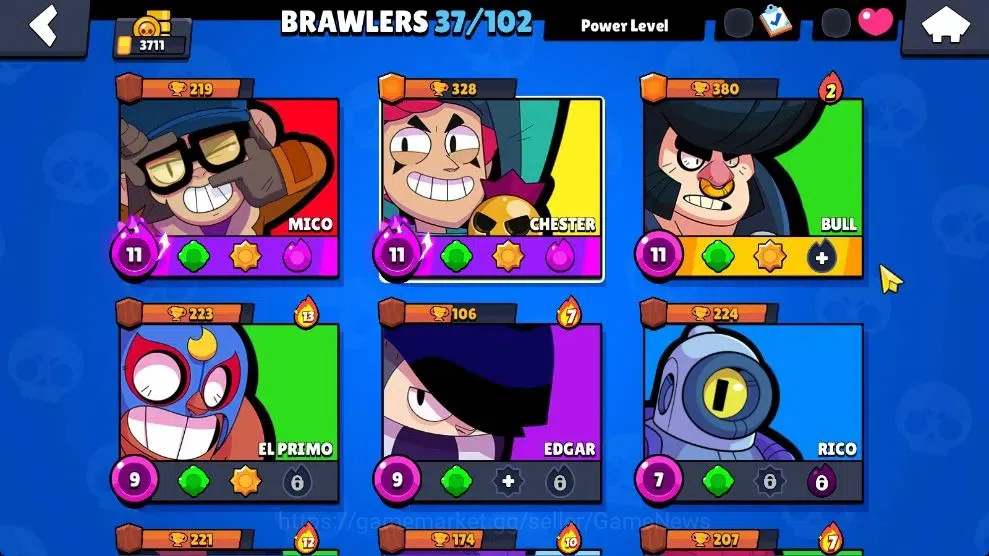 Brawl Stars Accounts 3711 Trophy|37 Brawlers 3 Max Lvl [Mico,Chester,Bu image 5