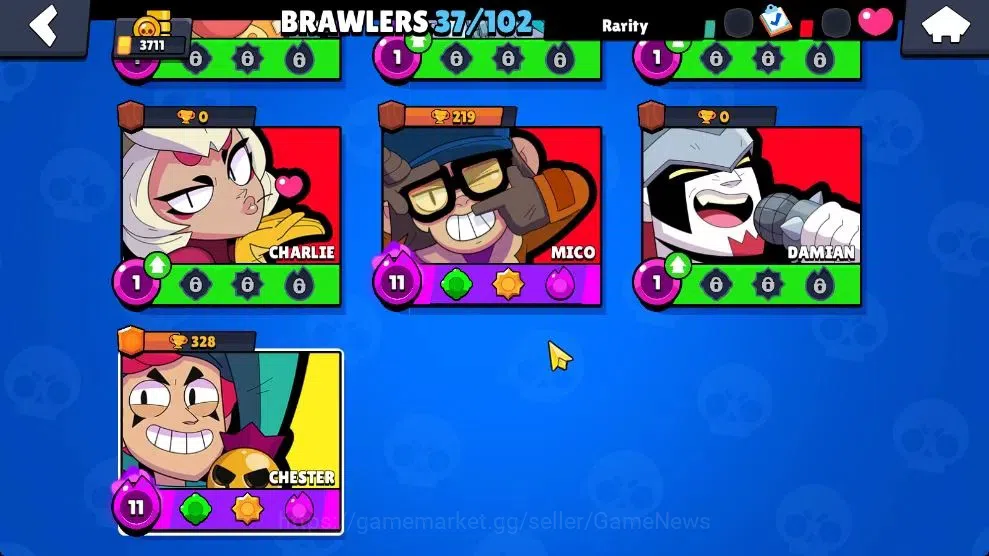 Brawl Stars Accounts 3711 Trophy|37 Brawlers 3 Max Lvl [Mico,Chester,Bu image 6