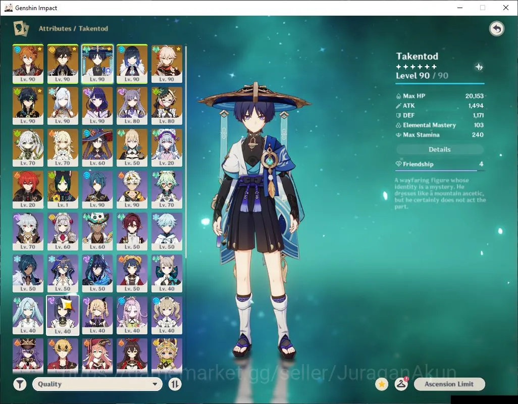 Genshin Impact Accounts Mid Game ASIA |AR 56|10 Limited+ 3 [5 Star Weapon]|Zhongli+Sign,Yelan C1,Raiden,Shenhe,Emilie,Etc 2